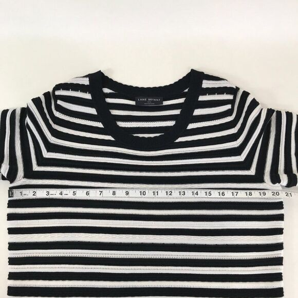 Lane Bryant Striped Knit Sweater Women's Plus Size 14/16 Short Sleeve Stretch - Picture 6 of 9